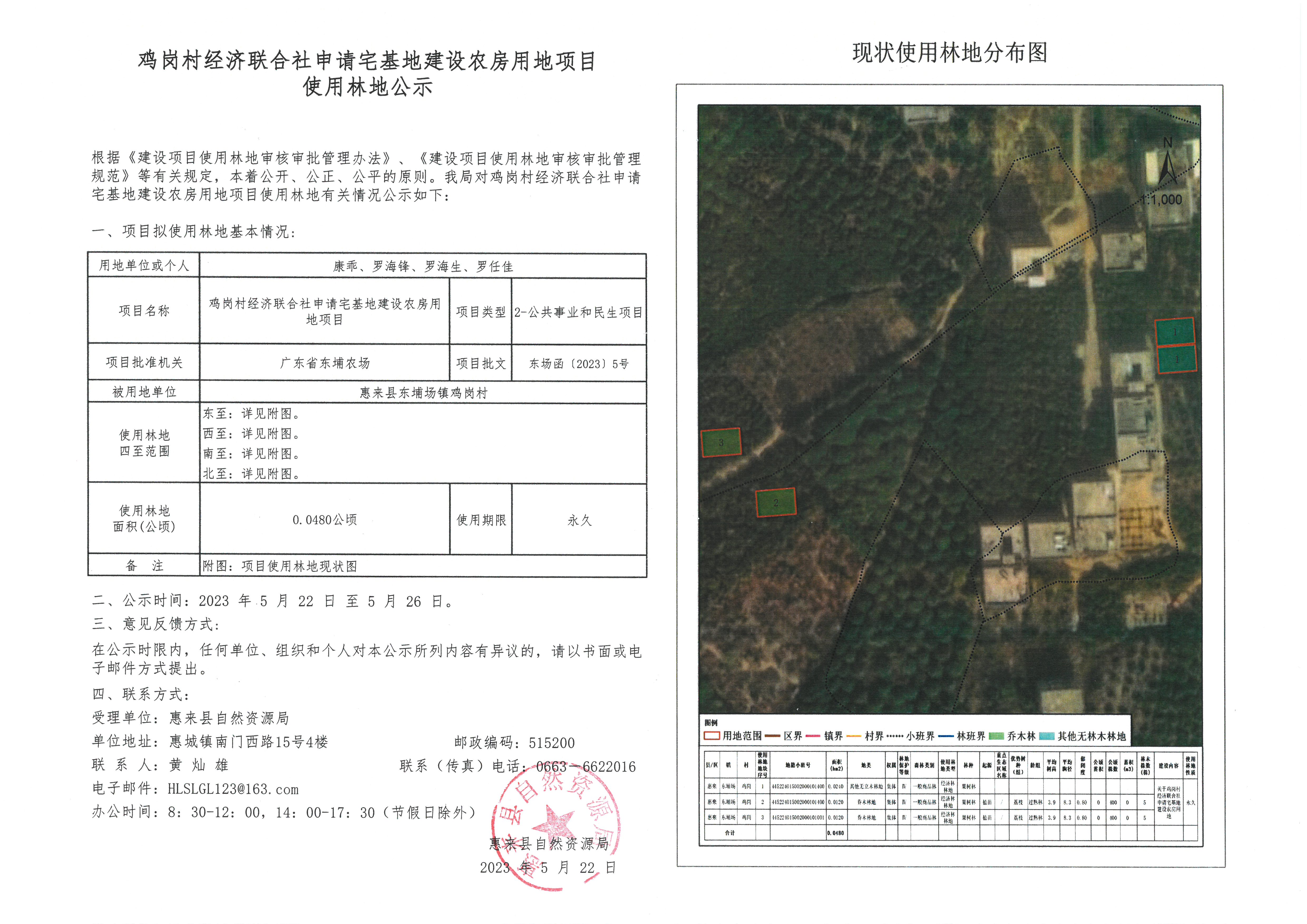 鸡岗村经济联合社申请宅基地建设农房用地项目使用林地公示.jpg